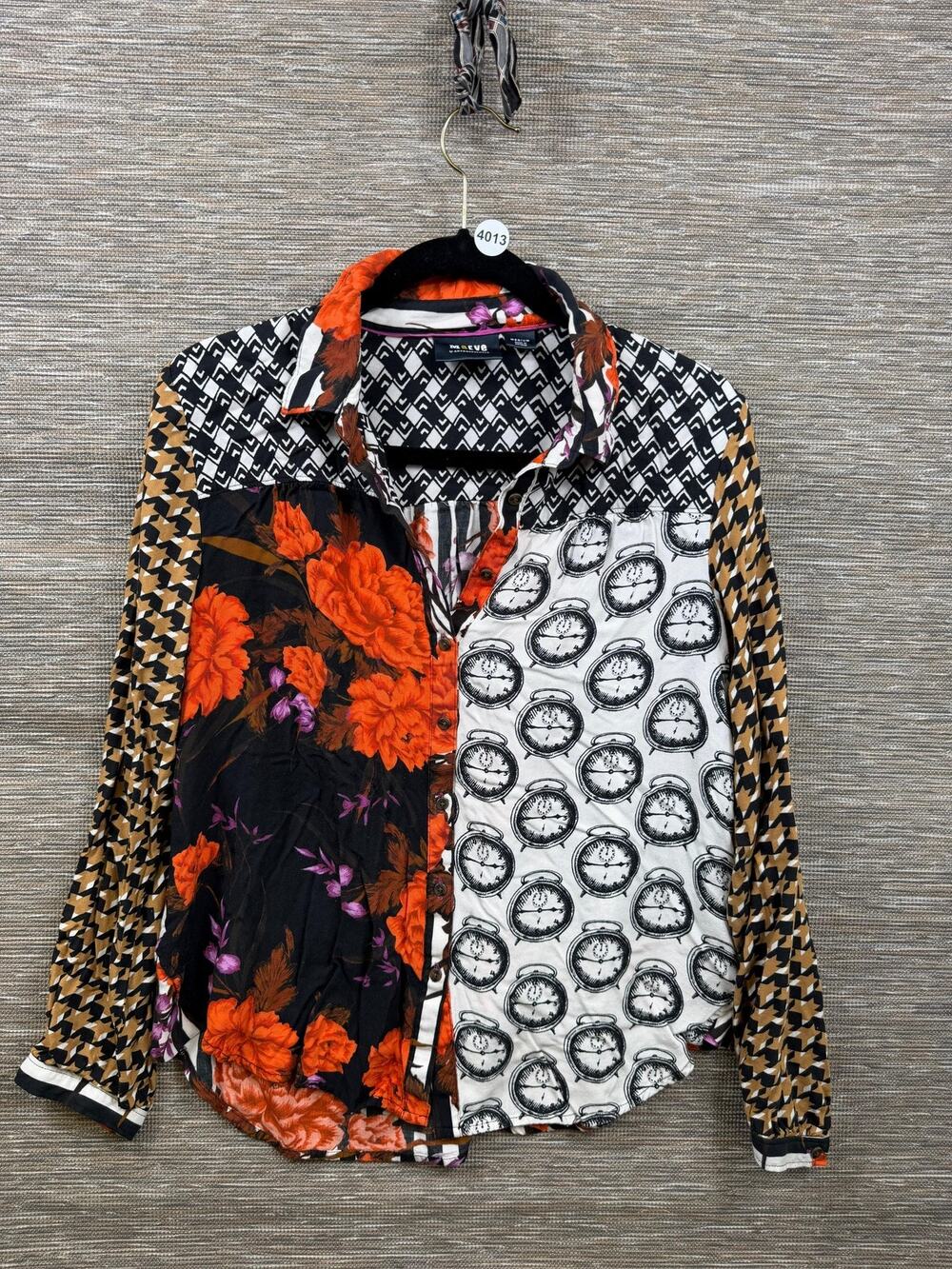 Maeve Blouse Womens M Multicolor Floral Button Front Boho Top Long Sleeve